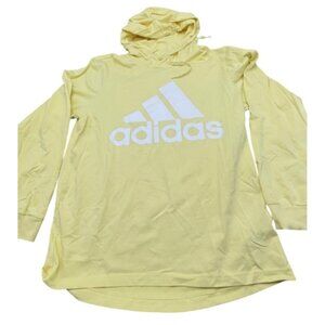 Adidas Yellow Hoodie Sweatshirt Large Long Sleeve Casual Pullover READ